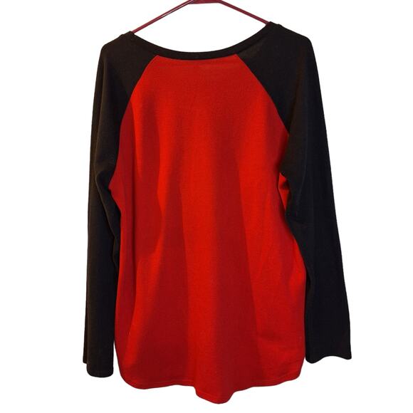 Ugly Christmas Sweater Penguins Long Sleeve Lightweight Sz XL Red Black - Picture 2 of 5